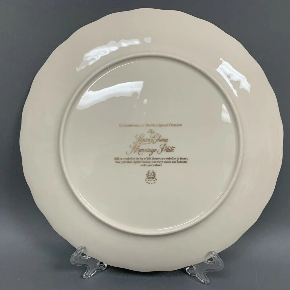 Lenox‎ Cream White Marriage 12.5 Plate To Commemorate This Very Special Occasion